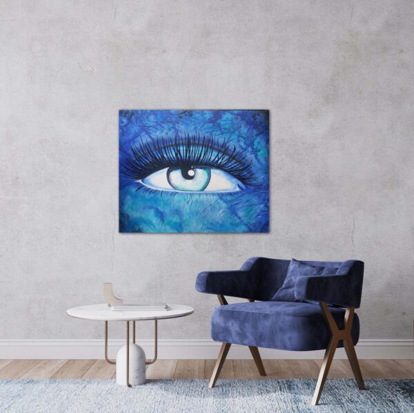 “Auge” blau Blue eye – xxl-Bild Unikat Ölfarben